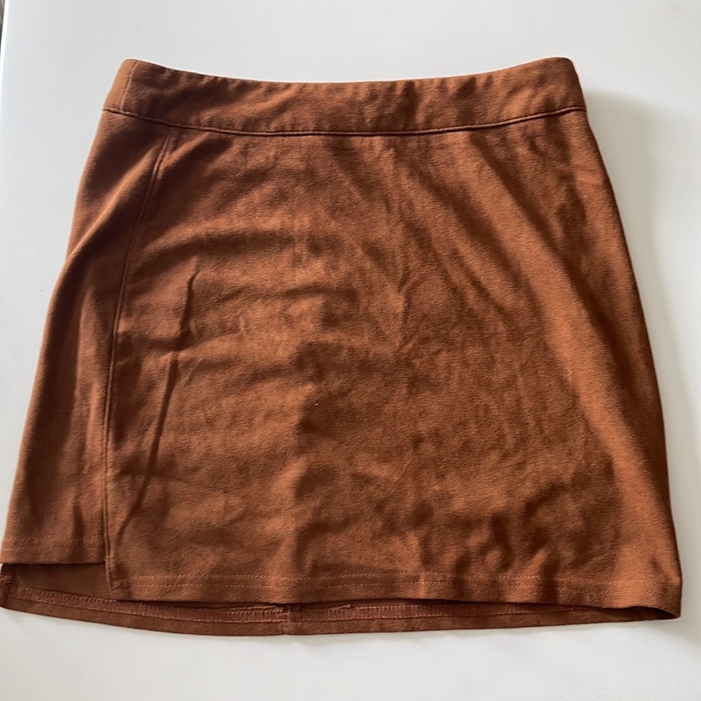 SHEIN brown suede mini skirt small NWOT